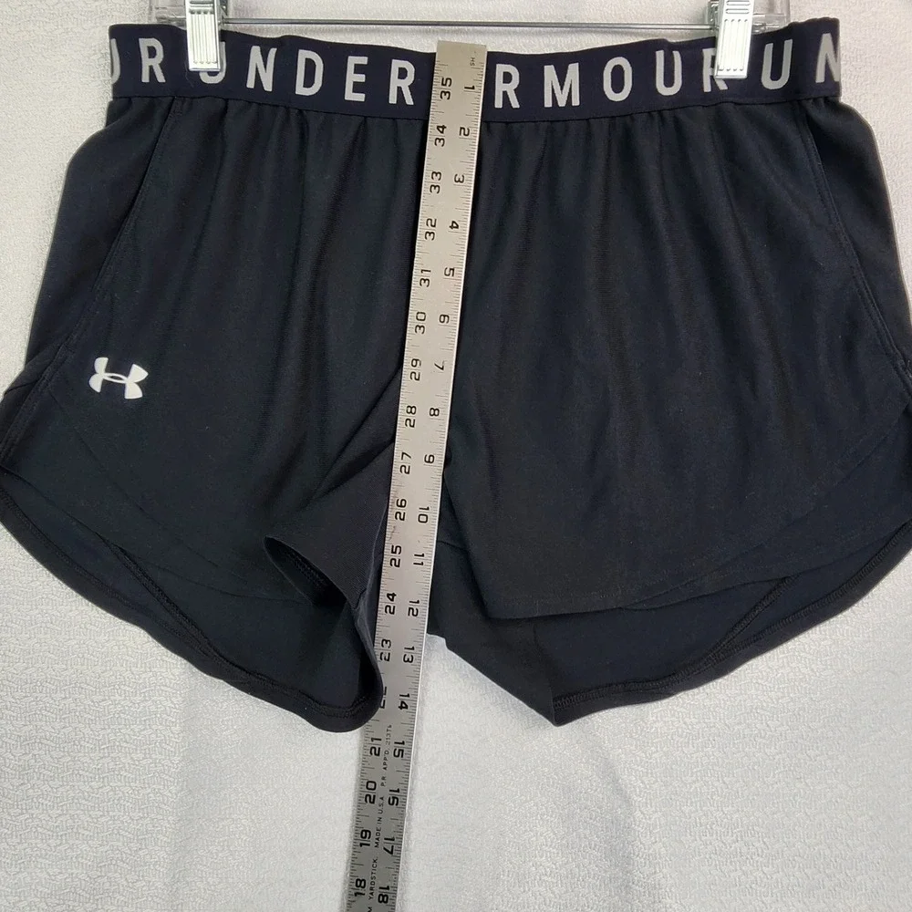 Under Armour Large Black Play Up 3.0 Shorts HeatGear Running Gym Workout